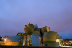 Frank Gehry’s masterpiece, the Guggenheim Museum in Bilbao, Spain. The museum has been voted as the most important piece of architecture created since 1980 and heralded as a “signal moment in architectural culture.”