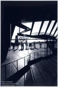 New Acquisitions - Obj No: 2007/25/2 Photograph, 'Opera House from inside',paper, photograph by Jozef Vissel, Sydney,Australia, c. 1985