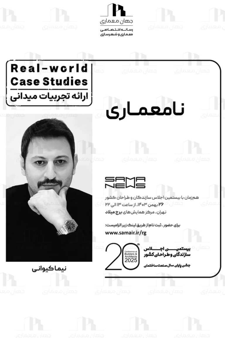 پوستر ارائه تجربه های میدانی *Real-world Case Studies* با عنوان "نامعماری"